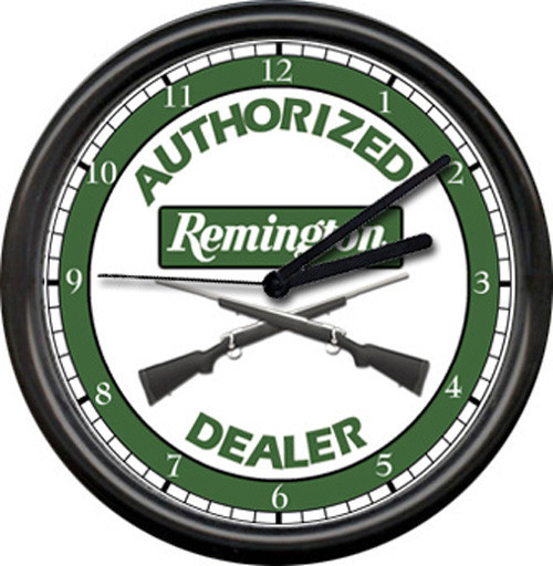 Remington Rifle Hunting Hunter Gun Shot Sales Shop Dealer Sign Wall Clock