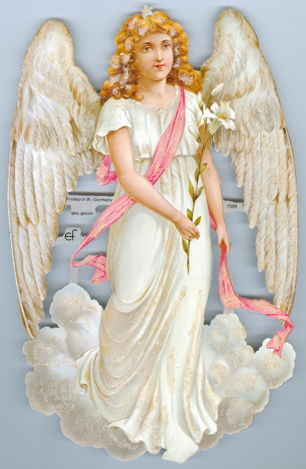 VICTORIAN ANGEL DIE CUT PAPER SCRAPS ef7086 GERMANY