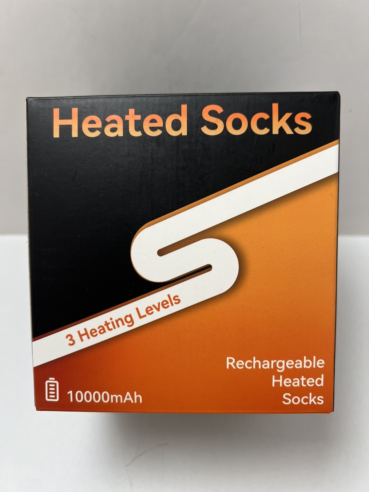 Crbsuk Rechargeable Heated Socks Women Gray XL 10000mAh Model AF-01 Winter Sport