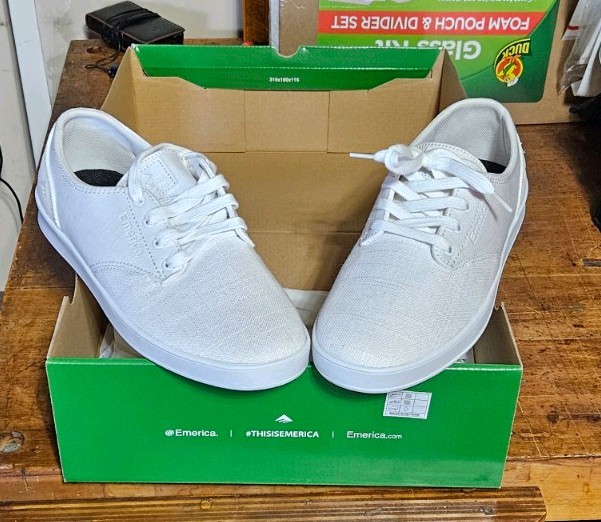 Emerica The Romero Laced White Skateboarding Shoes Men's US Size 9.5