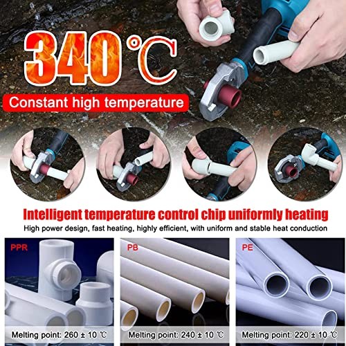 Plastic Water Pipe Welder, Cordless Handheld Socket Fusions Welder Kit,