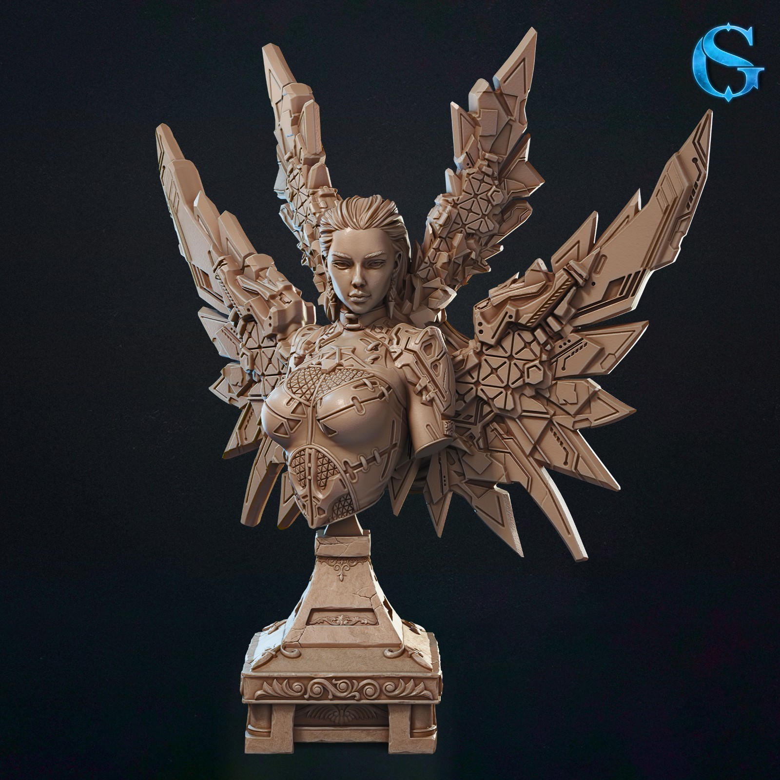Dungeons and Dragons HD Resin Print - Female Cyberpunk Valkyrie Bust Technaphim