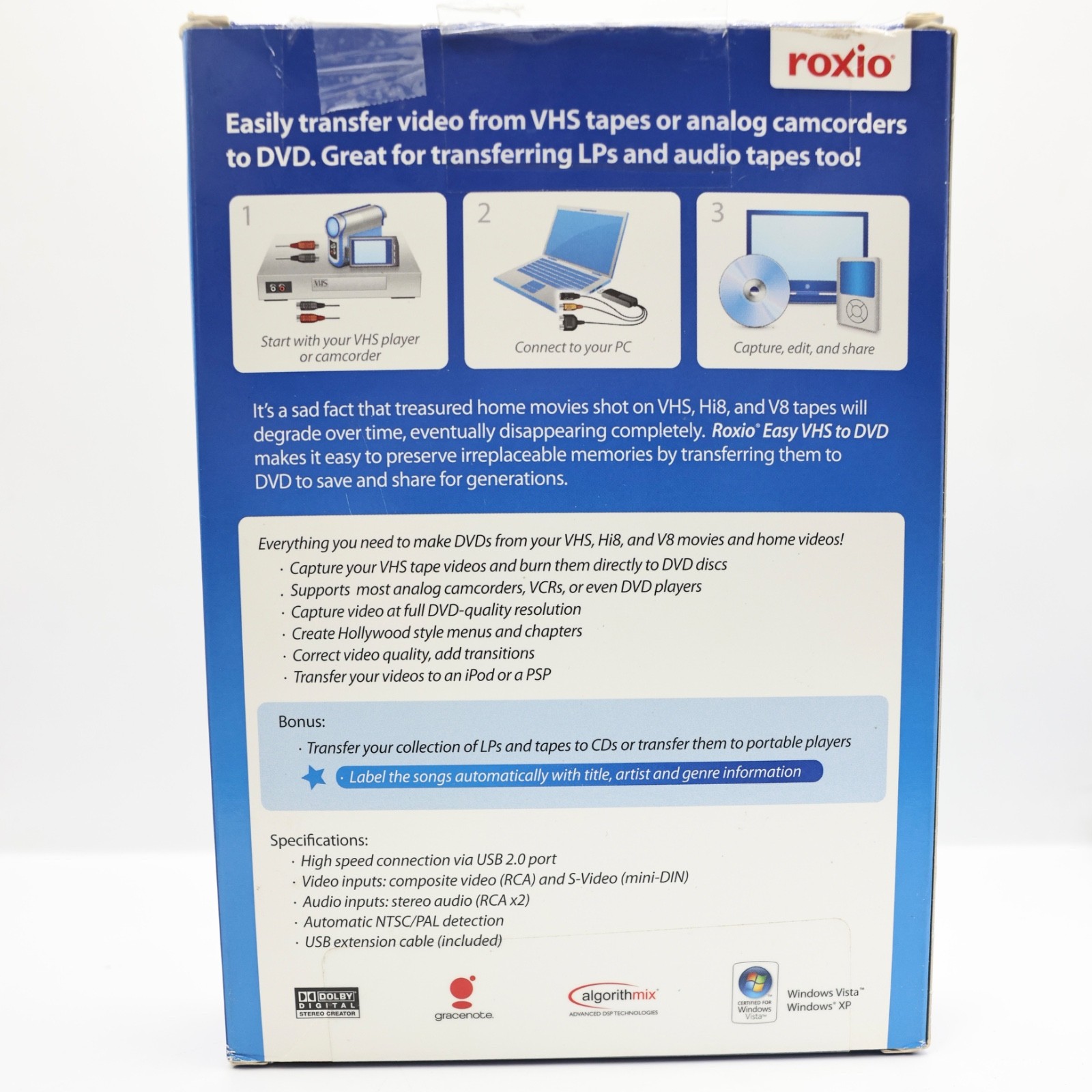 Roxio Easy VHS to DVD - Open Box