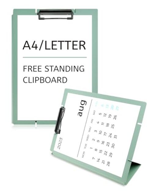 Free Standing Clipboard and Desktop Stand with Adjustable Buckles Easel Green