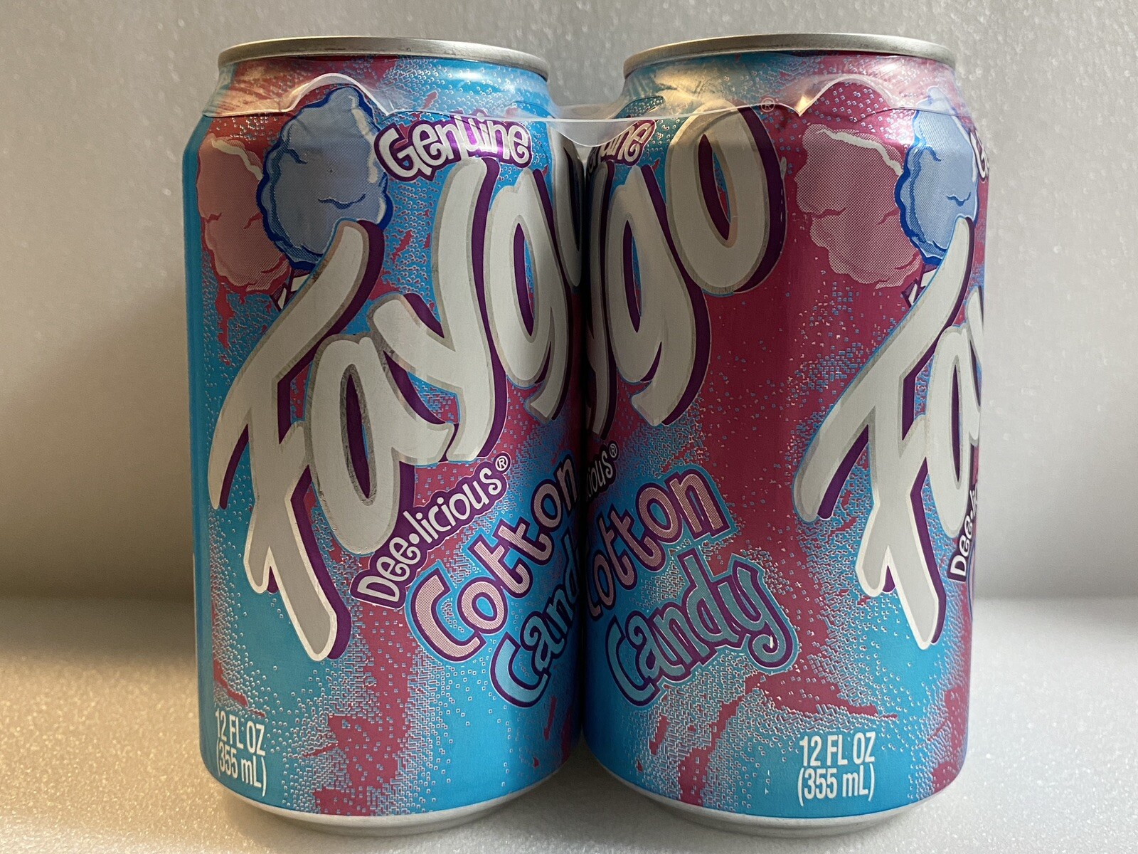 FULL Faygo Cotton Candy Soda Pop 4pk 12 oz Cans Detroit ICP Official Drink
