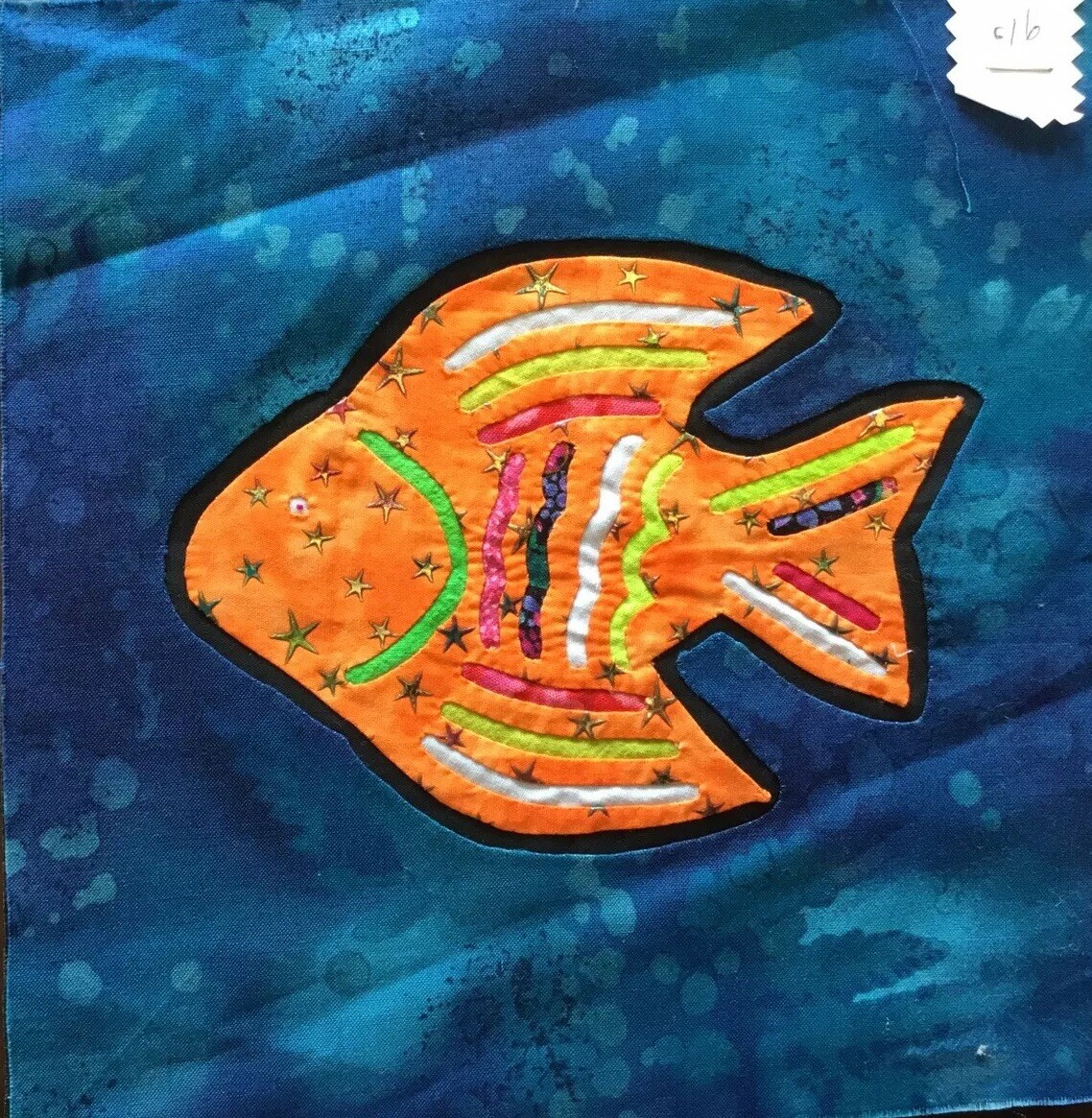 Hand stitched Needlework Appliqué Fish Beautiful!!!!!! Goldfish Quilting. SALE!