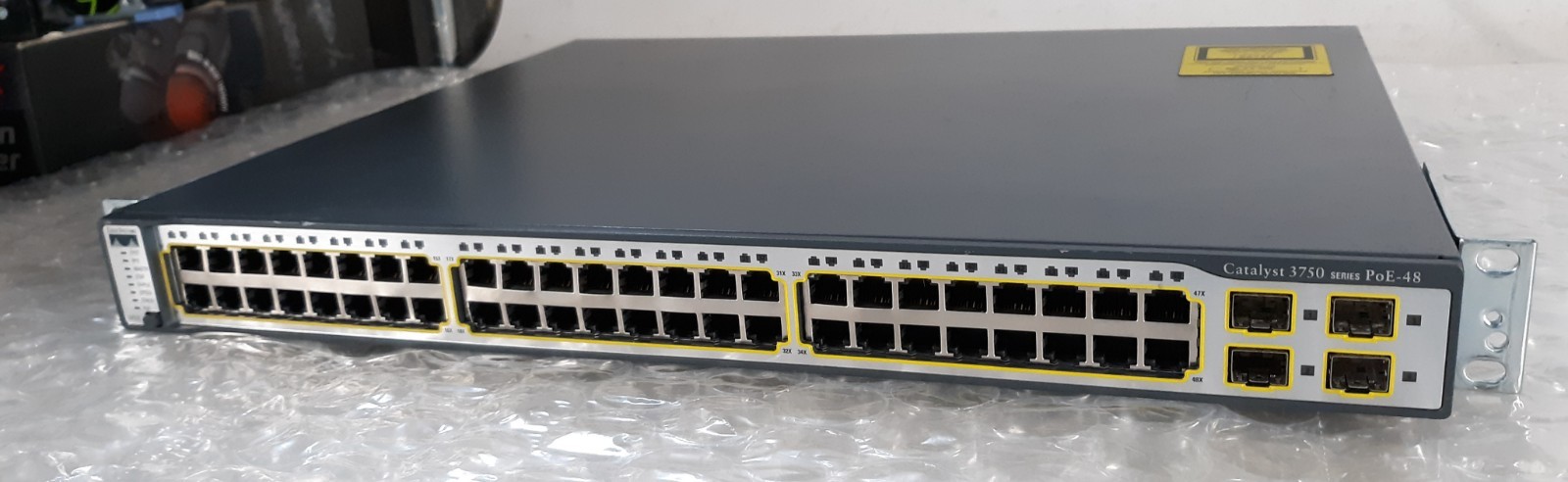 Cisco WS-C3750G-48PS-S 48-Port Ethernet Switch w/ Ears + Power Cord