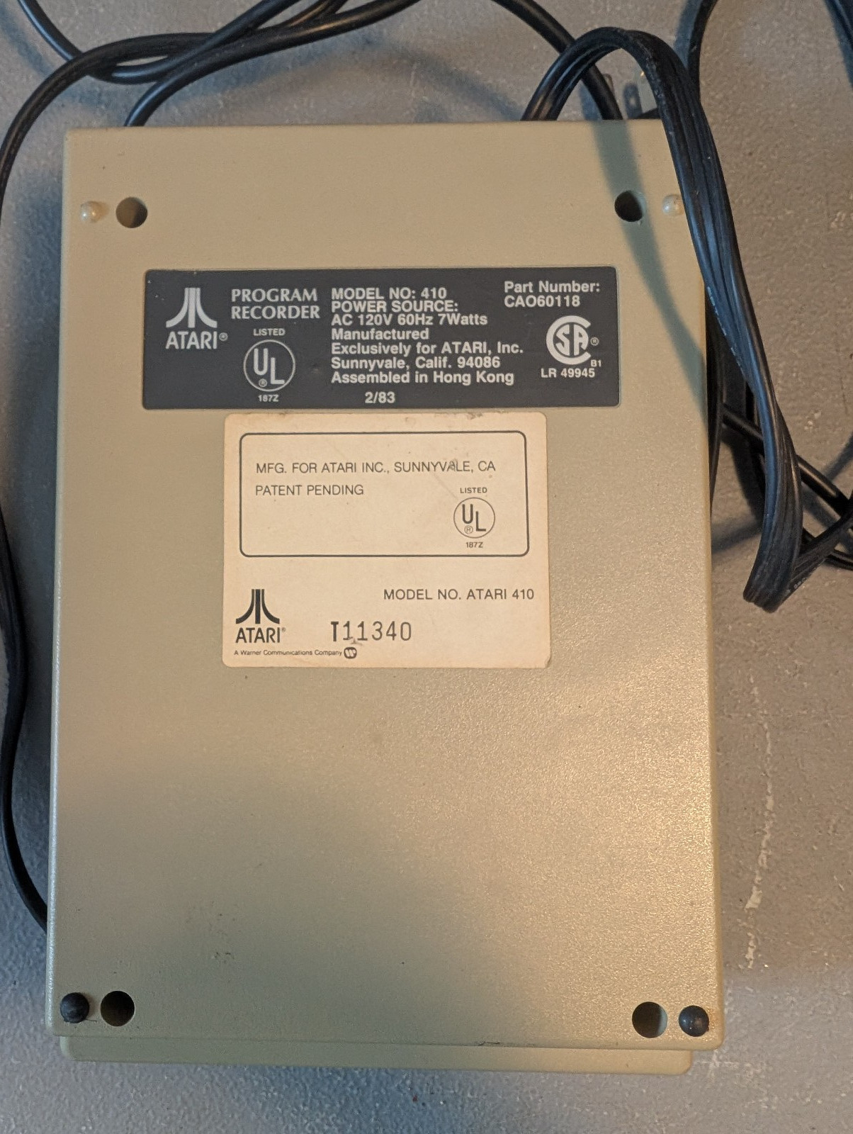 Atari 810 Tape Deck for repair - see notes
