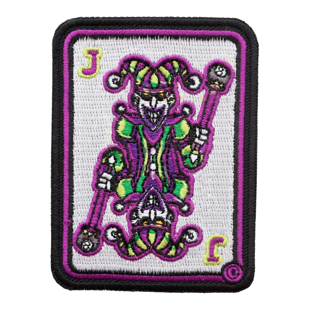 Green And Purple Joker Playing Card Patch, Gambling Patches