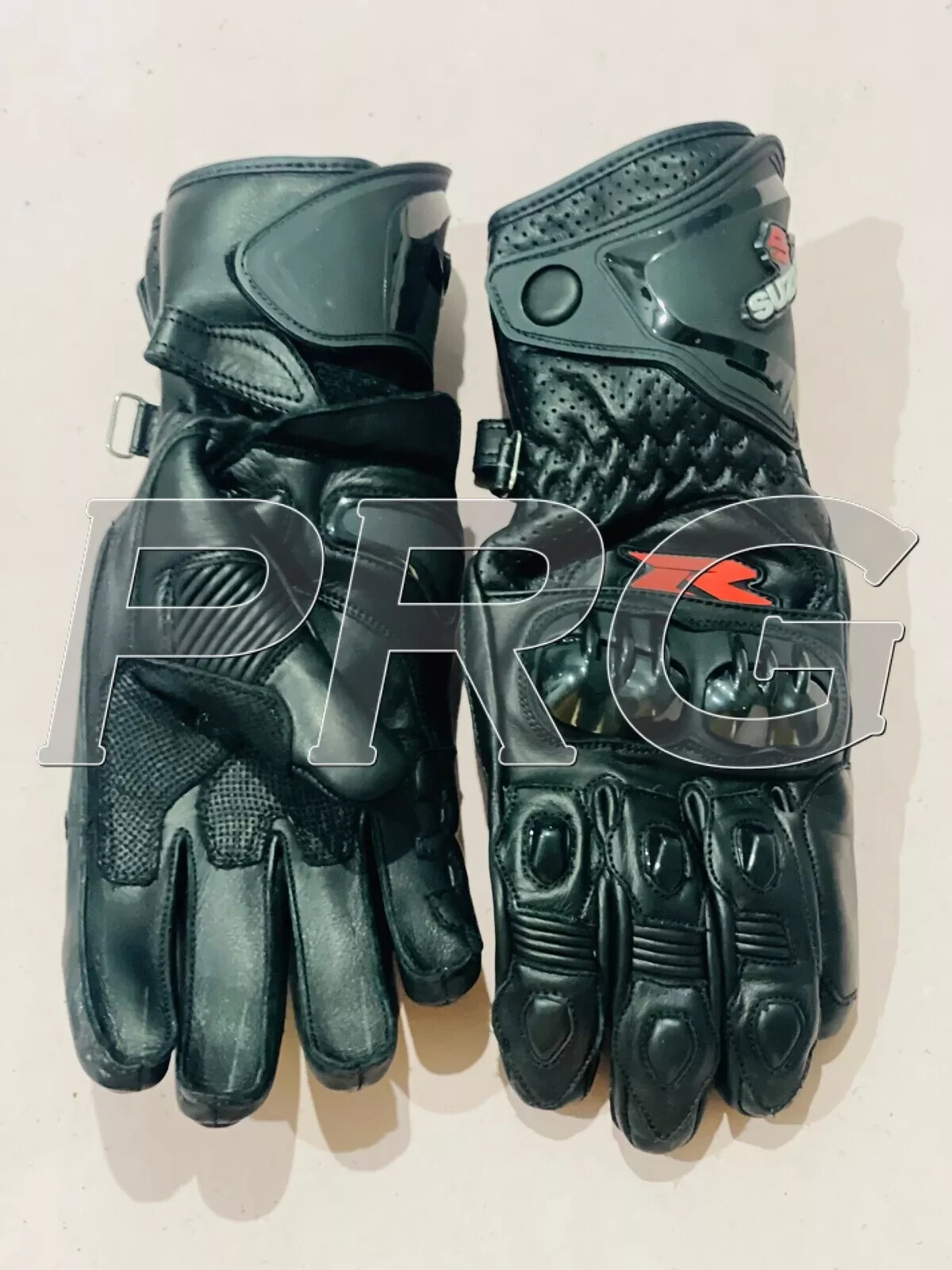 Suzuki GSXR Racing Gloves–Durable Cowhide Leather Motorcycle Rider Safety Guants