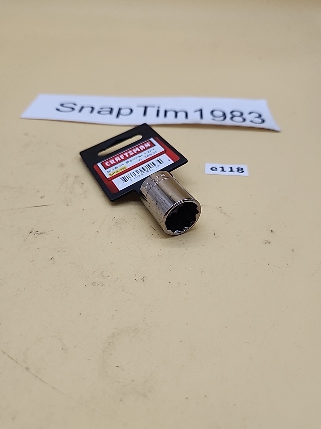 Craftsman 9/16" Shallow Socket 3/8" Drive 12 Point G2D- 34635 USA