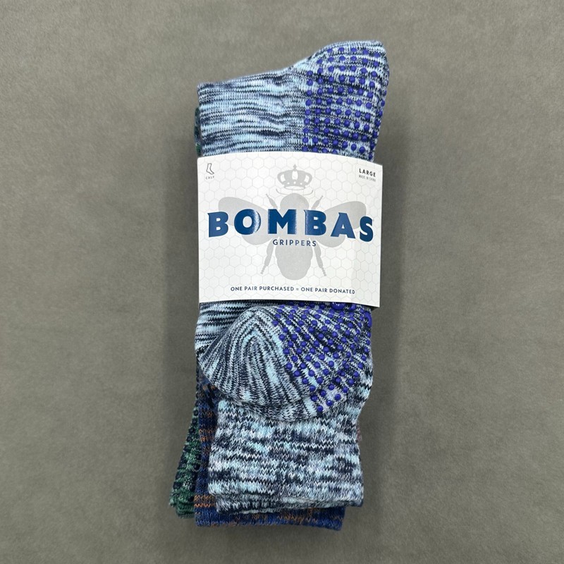 4 Pairs Women's Performance Gripper Calf Socks Size Large 4 Colors Mix BOMBAS