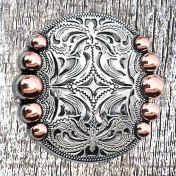 Five Berry Nickel Copper-Plated Finish 1-1/2 Inch Concho   CON448-F-CPNP