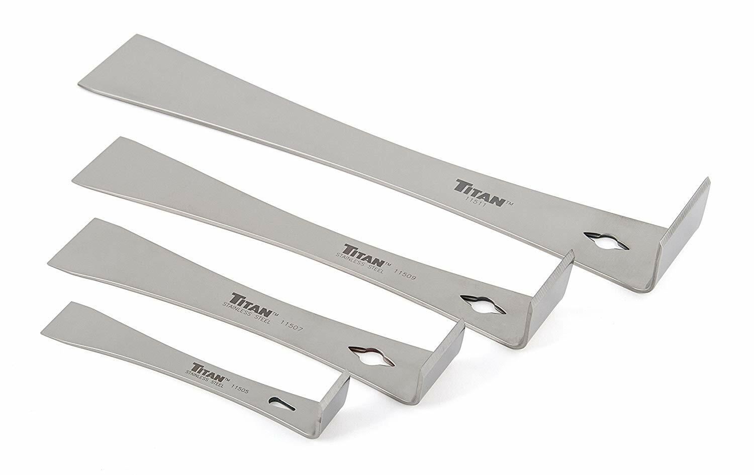Titan Tools 17009 Stainless Steel Pry bar Set, 4 Piece