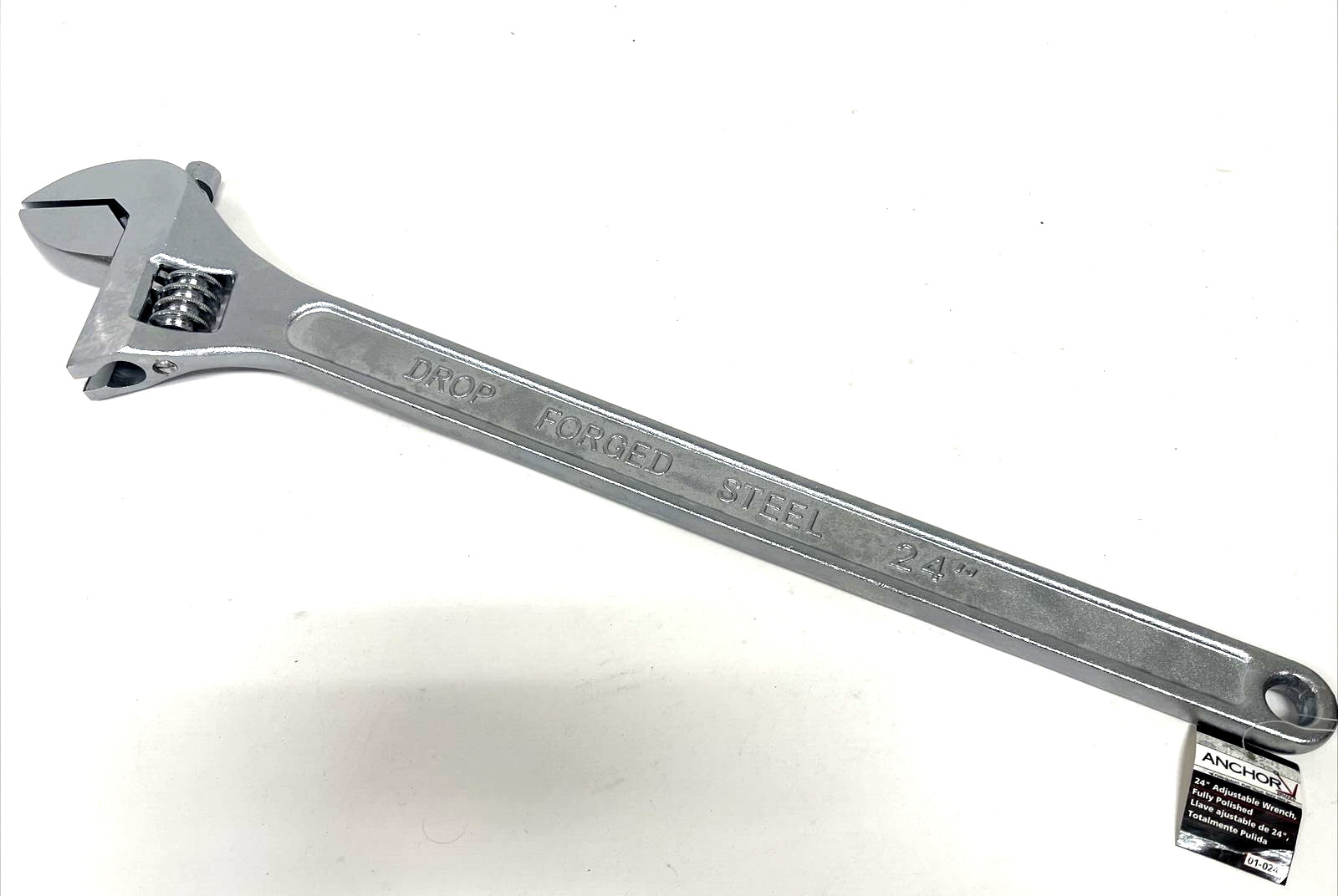 Anchor Brand New Adjustable Wrench, 24” L, 2-7/16” Opening, Chrome Plated