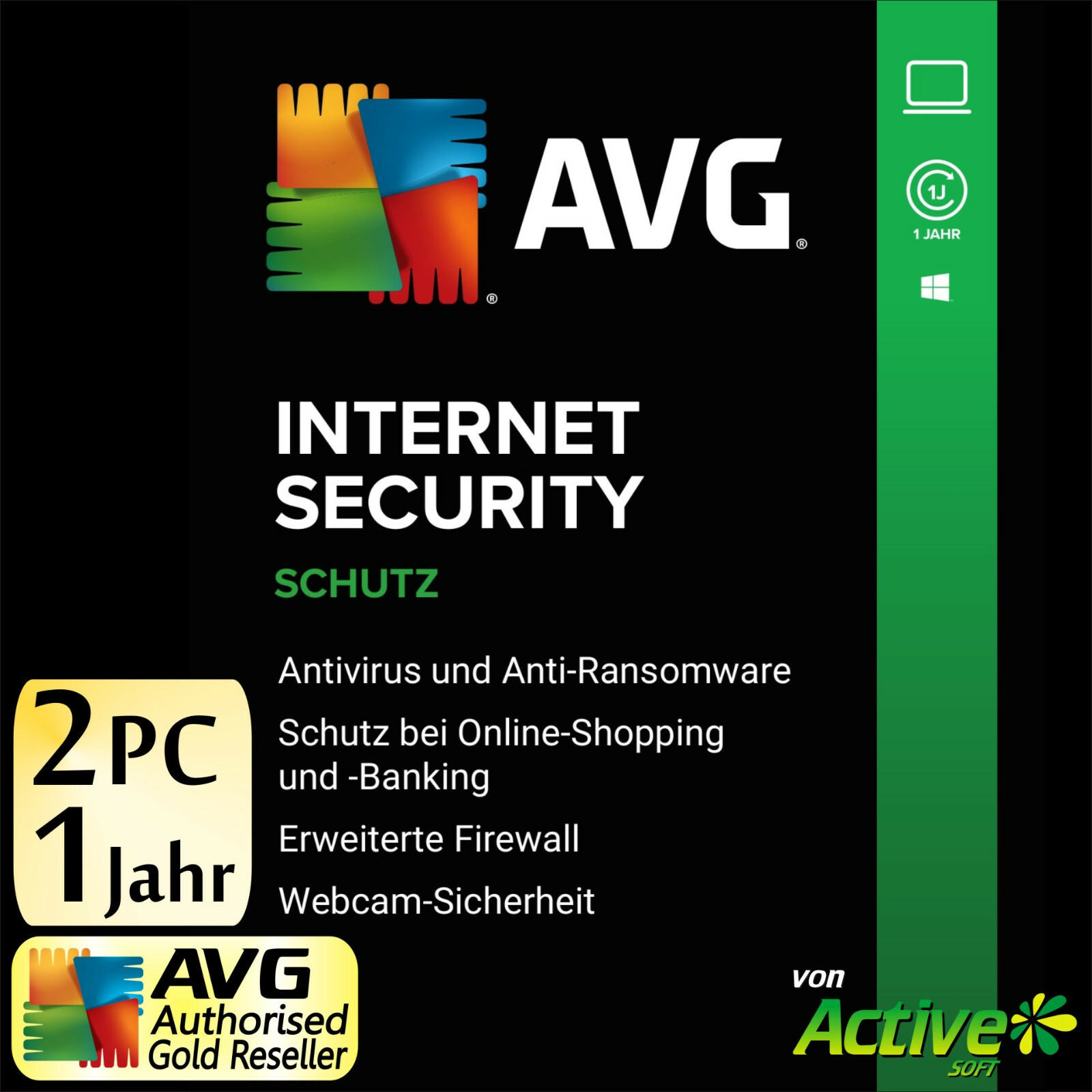 AVG Internet Security 2026 2 PC Full Version Premium Antivirus DE New