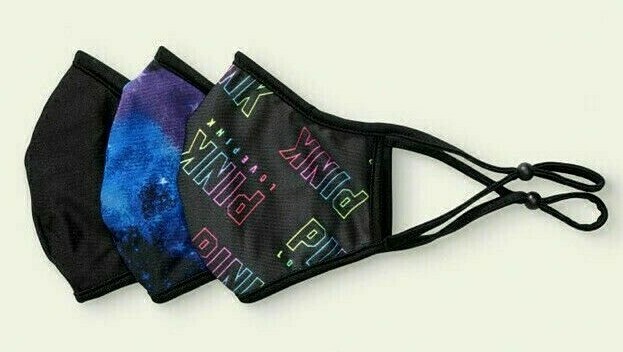 Victoria's Secret Pink 3 Pack Washable Wired Adjustable Galaxy Ombre Logo NIP