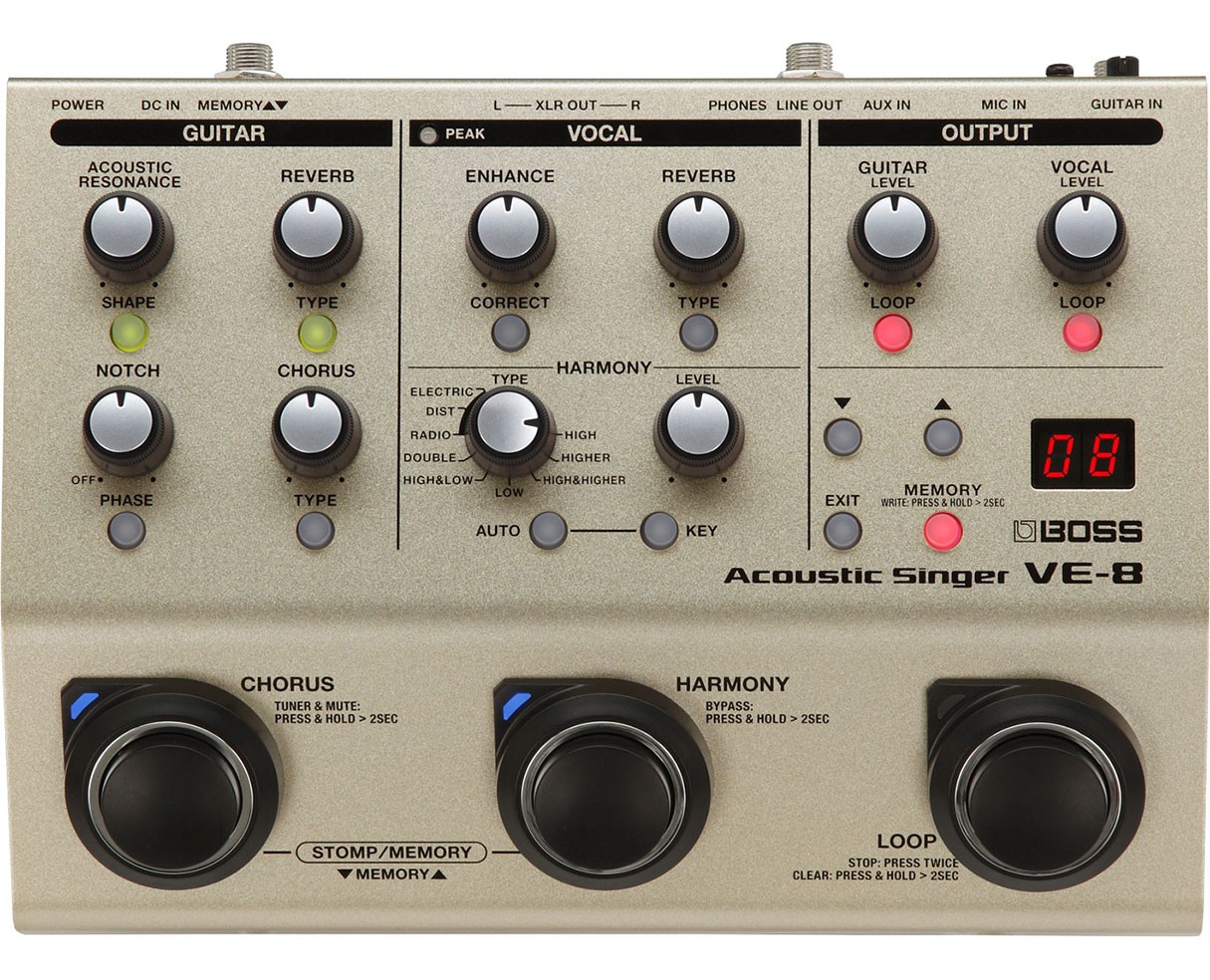 Boss VE-8 Acoustic Singer Multi-Effects Pedal - Open Box