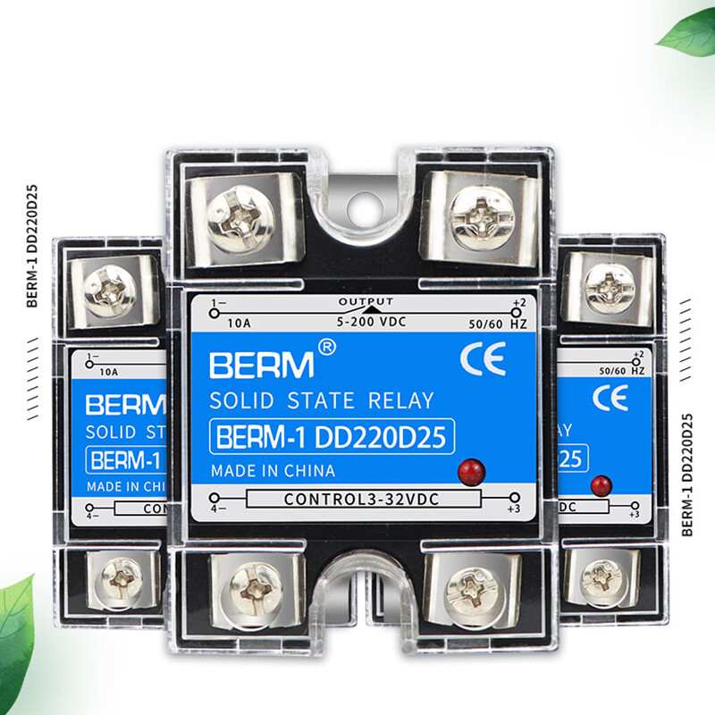 SSR Single Phase Solid State Relay 10A - 100A DC-AC DC-DC 3-32 VDC / 5-200 VDC