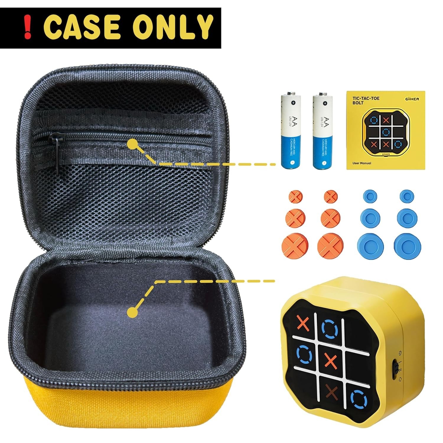 Carrying Case for GiiKER Tic Tac Toe Bolt Game- Durable Shockproof Storage Bag w