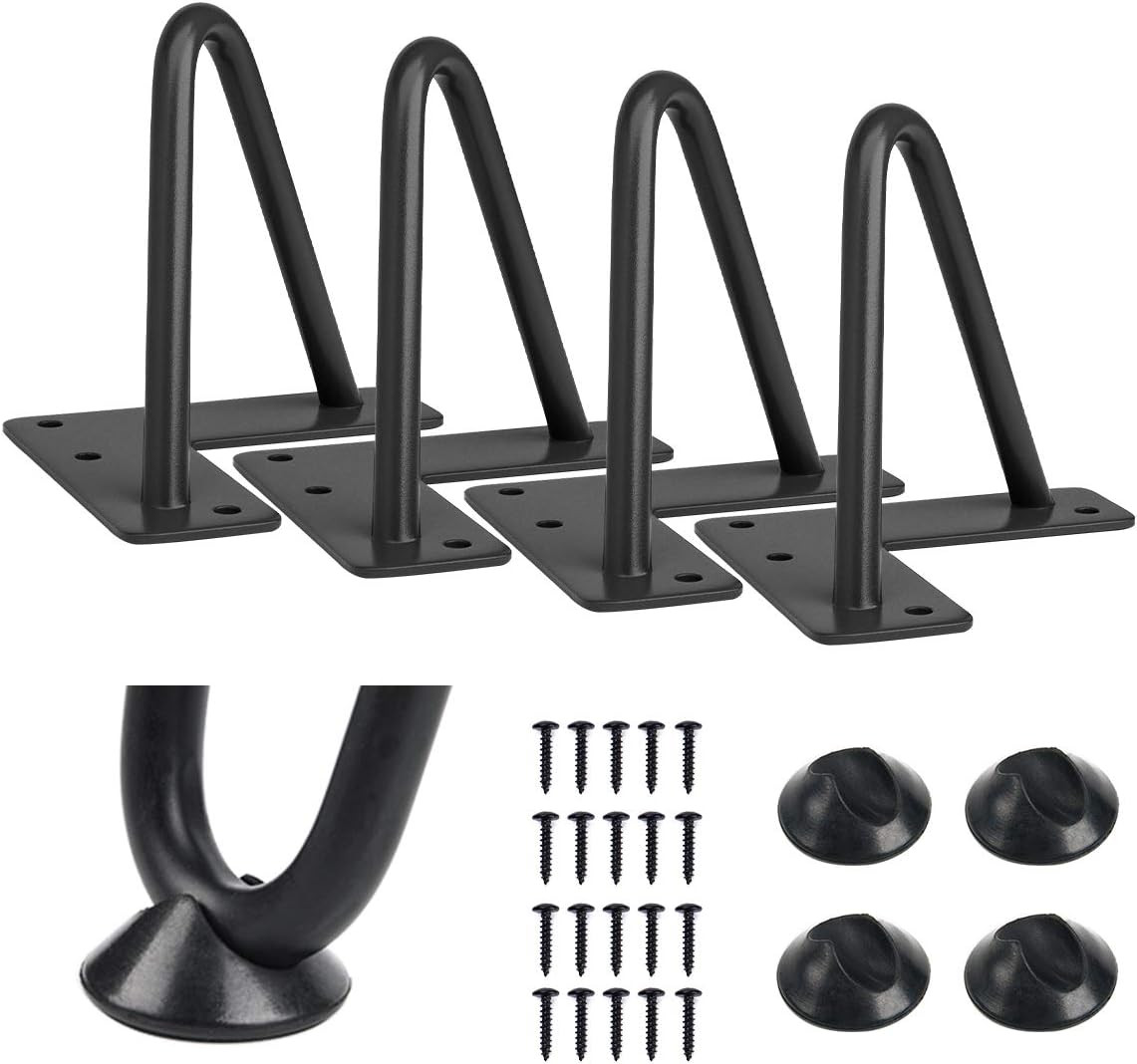 4 Inch Heavy Duty Hairpin Furniture Legs, Metal Home DIY Projects for TV Stand,