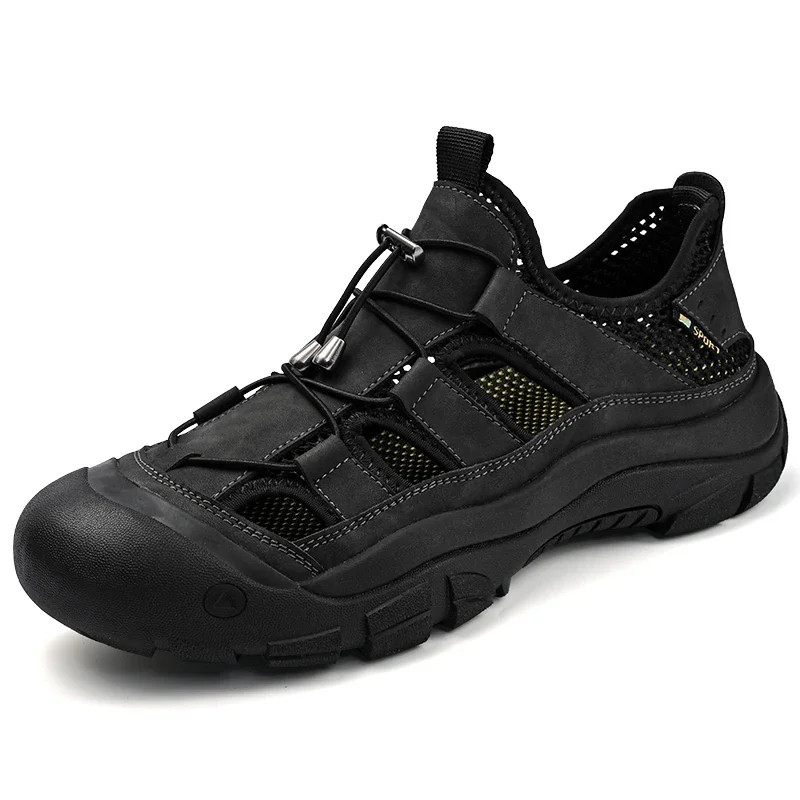Hollow Out Breathable Casual Shoes Outdoor Male Anti-collision Toe Beach Sandals