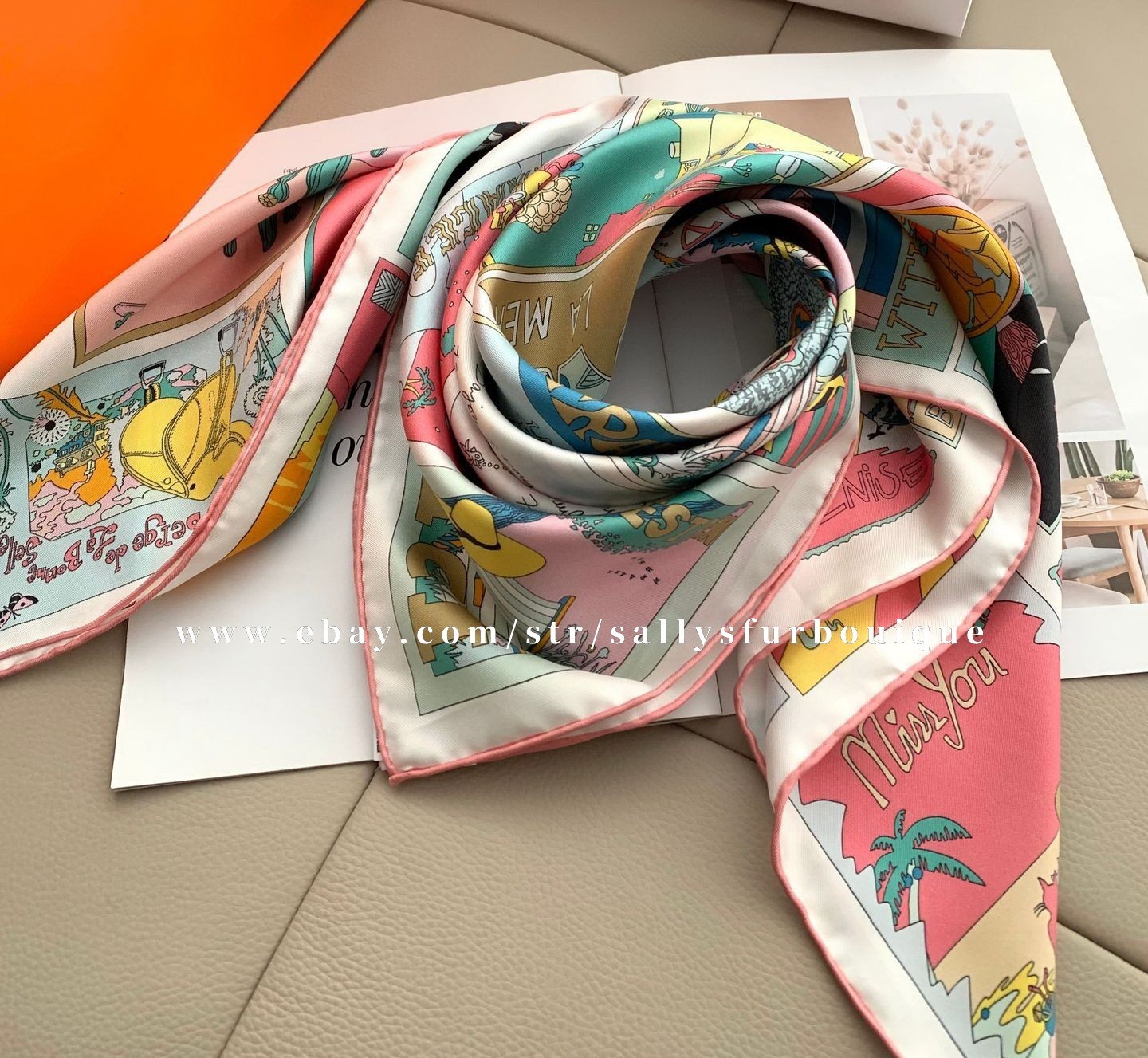 Sally Boutique 18 Momme Twill Silk Wrap Scarf Travel Print Double Face Shawl 35"