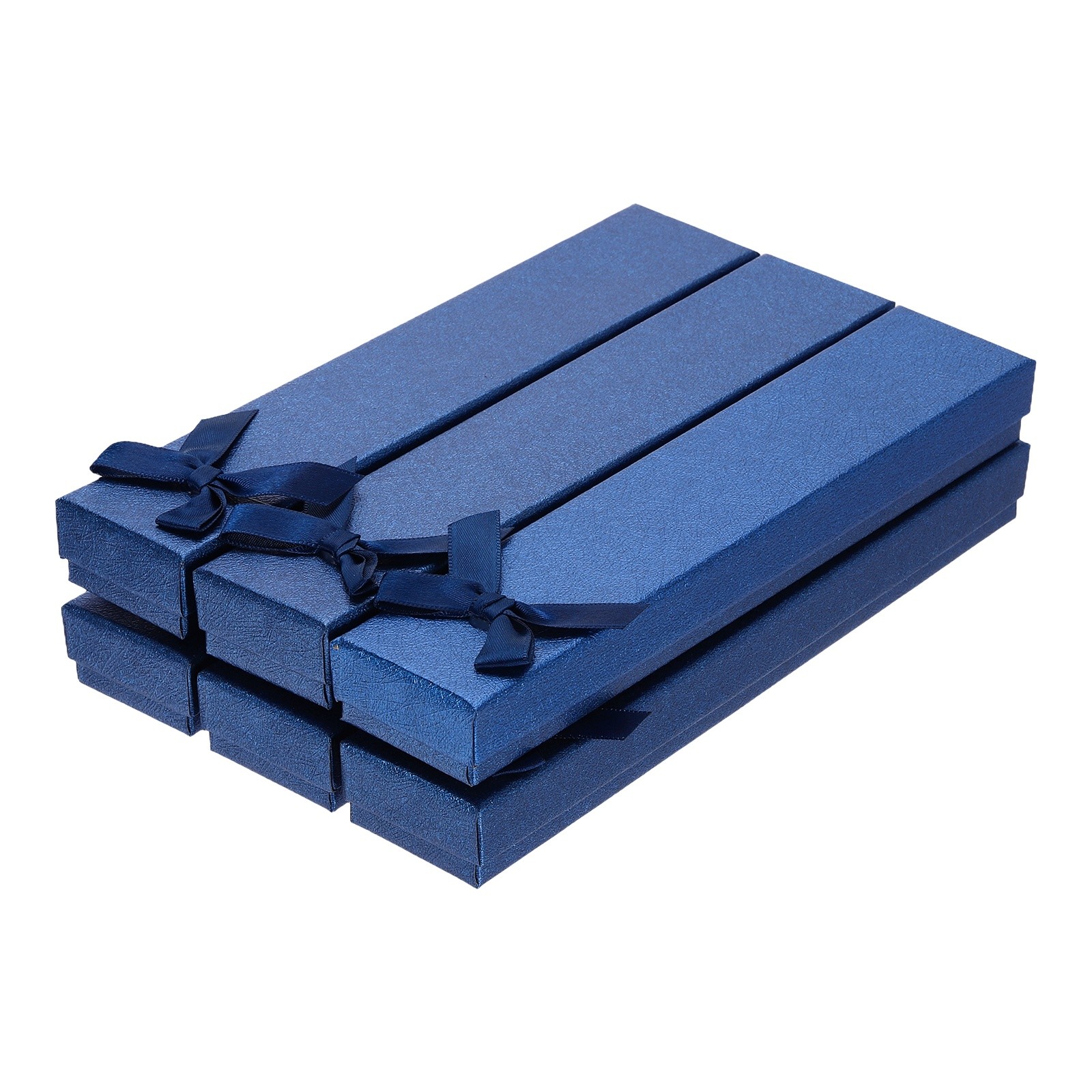 8.3x1.6x0.9 Inch Jewelry Gift Box, 6 Pcs Cardboard Pure Long Necklace Box, Blue