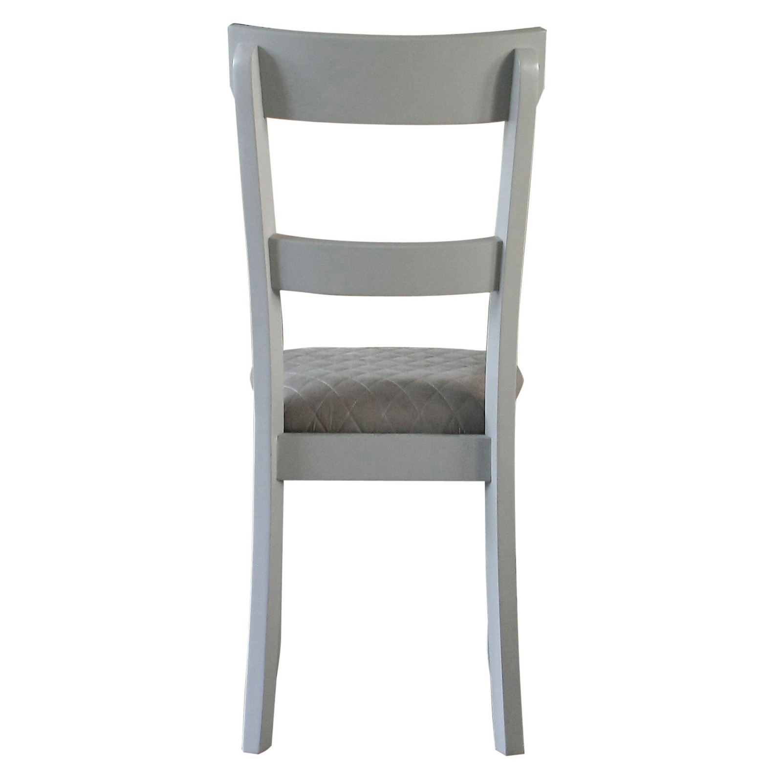 Two Tone Grey and Pearl Grey Ladder Back Side Chairs