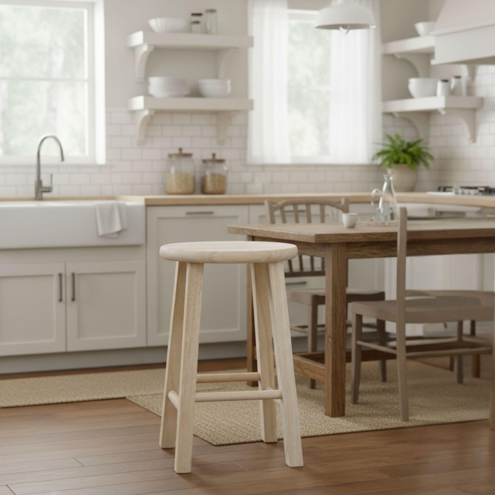 IC International Concepts, Round Top Stool-18 Seat Ht, 12W x 12D x 18H,