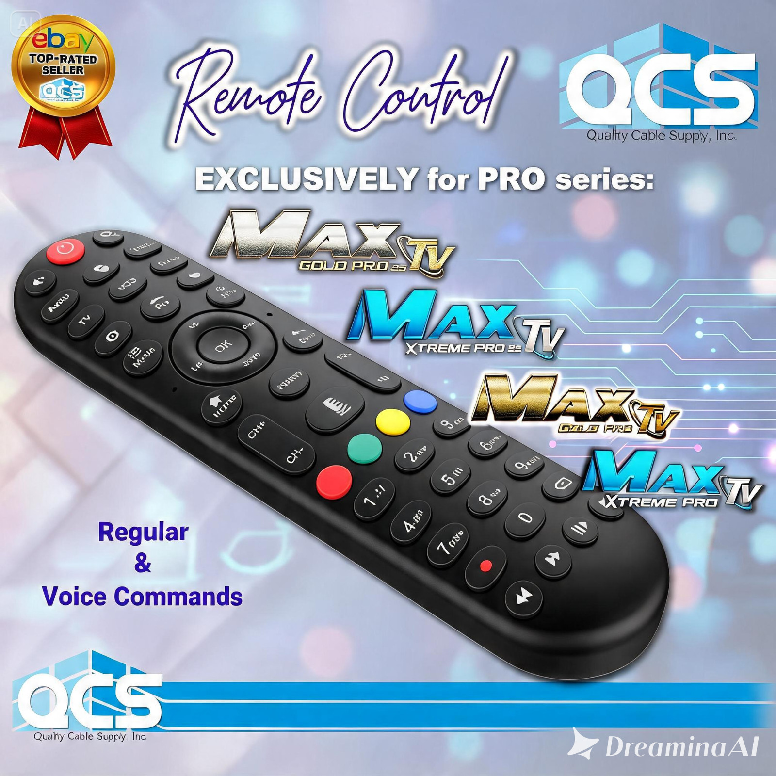 Voice Remote Control EXCLUSIVELY for ALL MaxTV GOLD PRO and XTREME PRO boxes