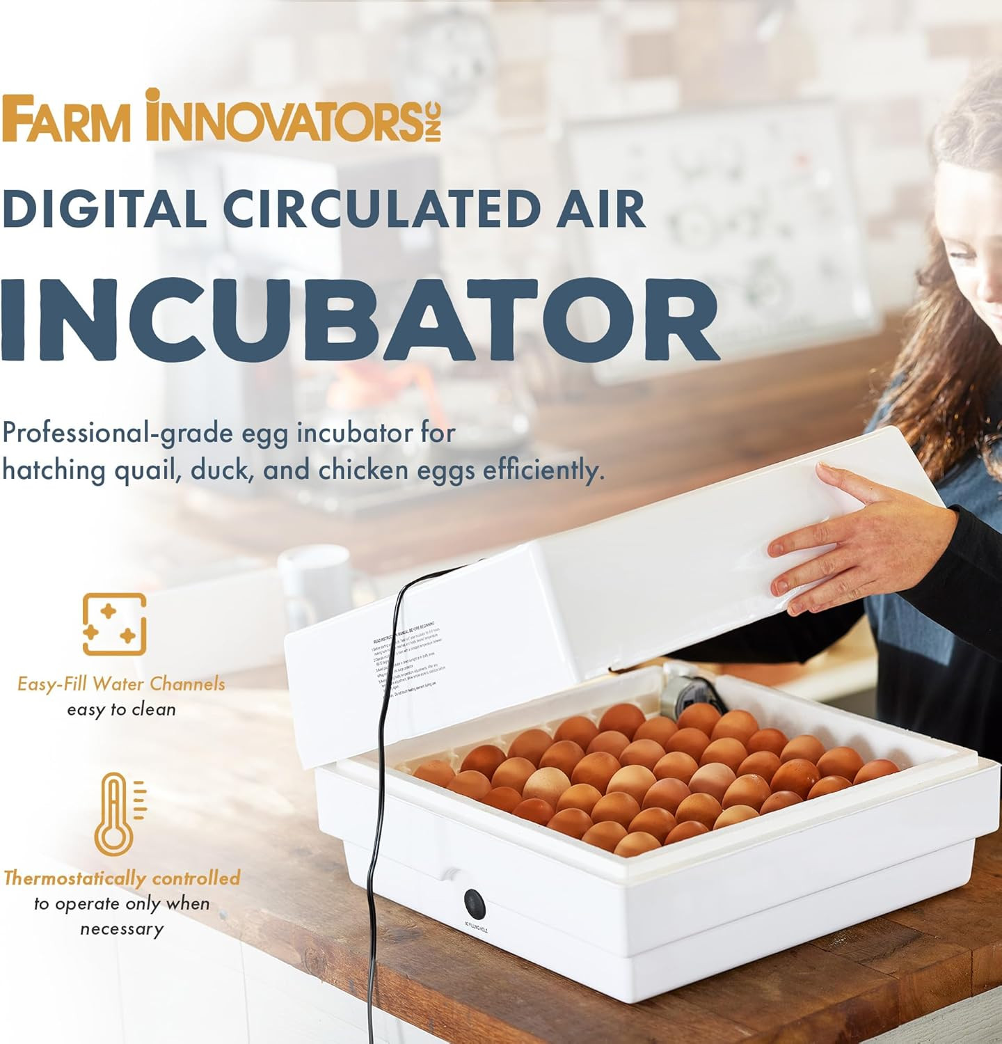 Model 2450 Pro Series Digital Circulated Air Egg Incubator with Automatic Egg Tu