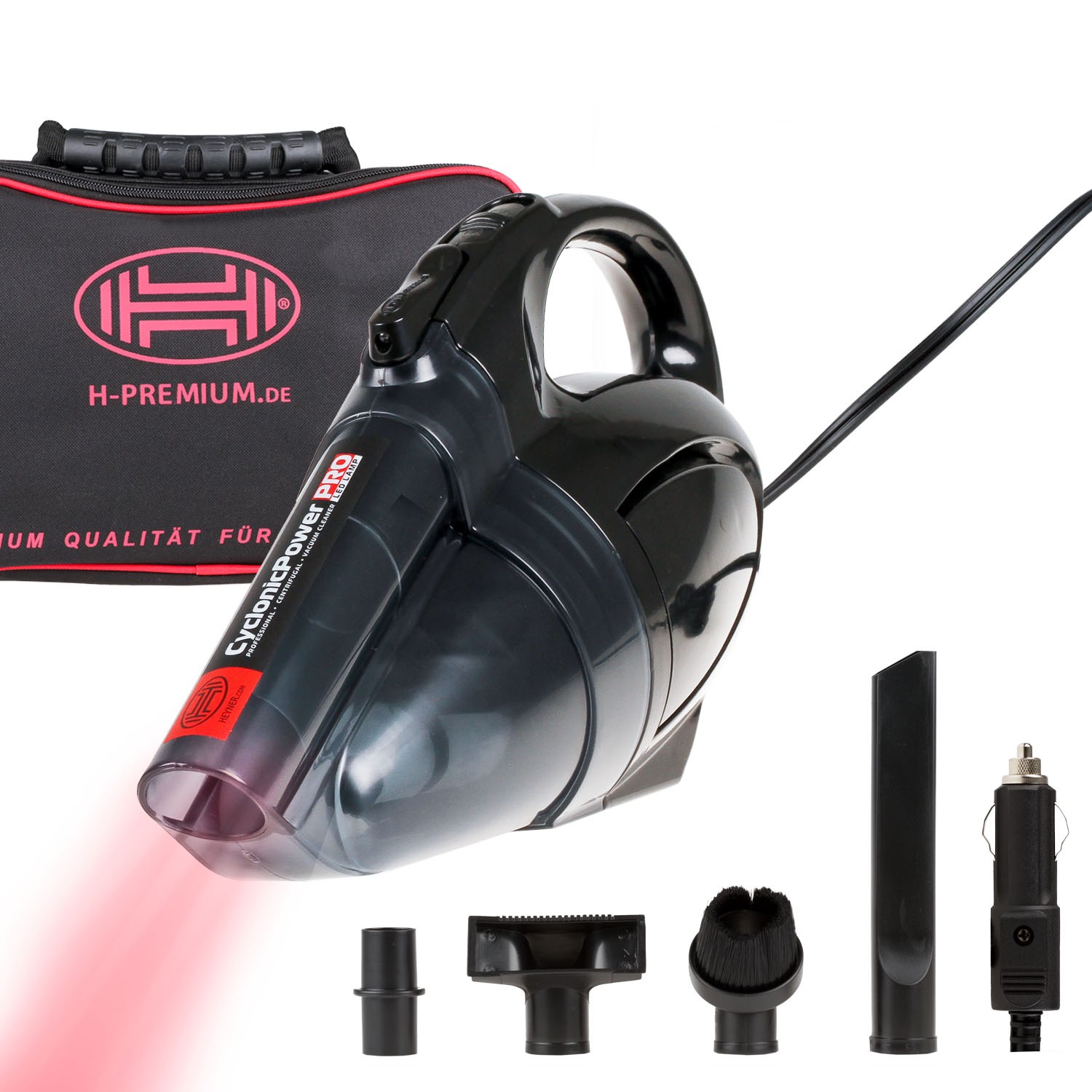 12V Car Vacuum Cleaner Heyner CyclonicPower Pro Premium 138W Automotive + Nozzles + Bag