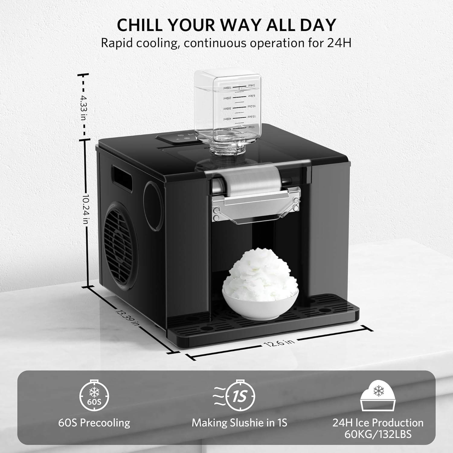 No Ice Slushie Machine - 280W Quick Freeze for Delicious Home Drinks