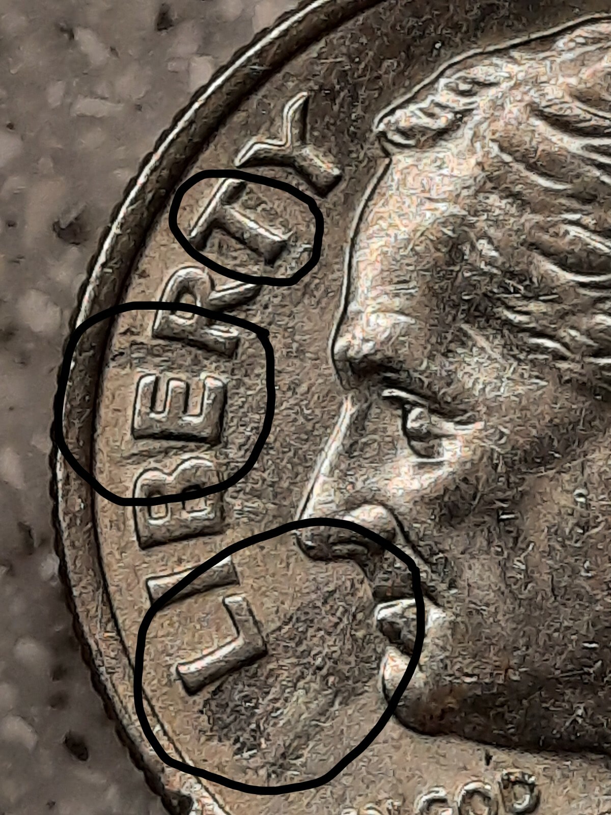 2004 P Roosevelt Dime Die Clash Observe/ Reverse