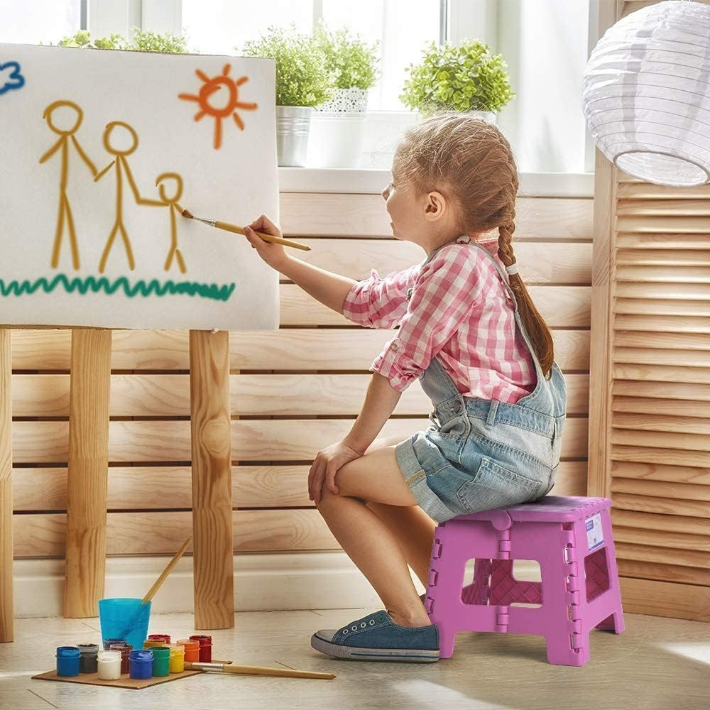 Folding Step Stool 9 Inch, Kids Step Stool, Heavy Duty Step Stools for Adults