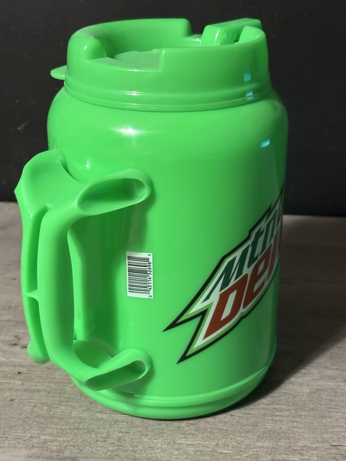 Mountain Dew Whirley Green Plastic Insulated Jug Jumbo Travel Mug 64 oz Old Logo