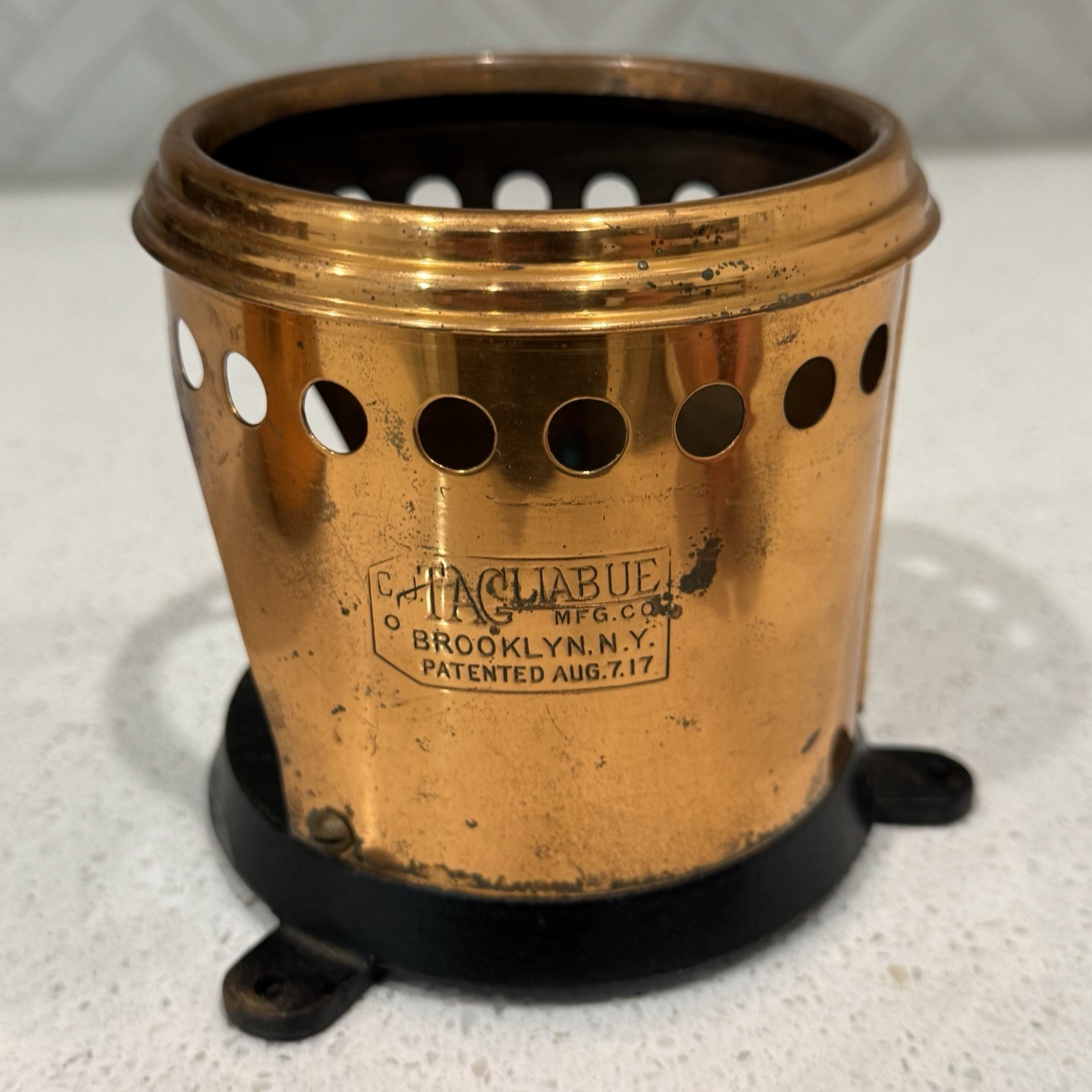 Antique CJ Tagliabue Mfg Co Copper Closed Flash Point Petroleum Tester UNTESTED