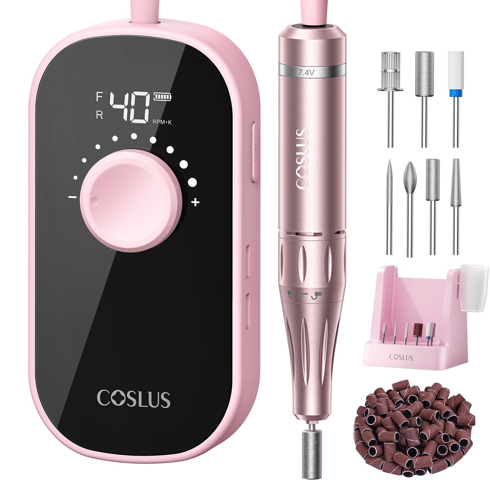 Electric Nail Drill Professional: 40000 RPM Rechargeable Nail File with Stand...