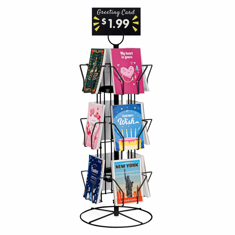 Anboxit Greeting Card Display Stand Rotating Rack Holder For Postcard Sticker