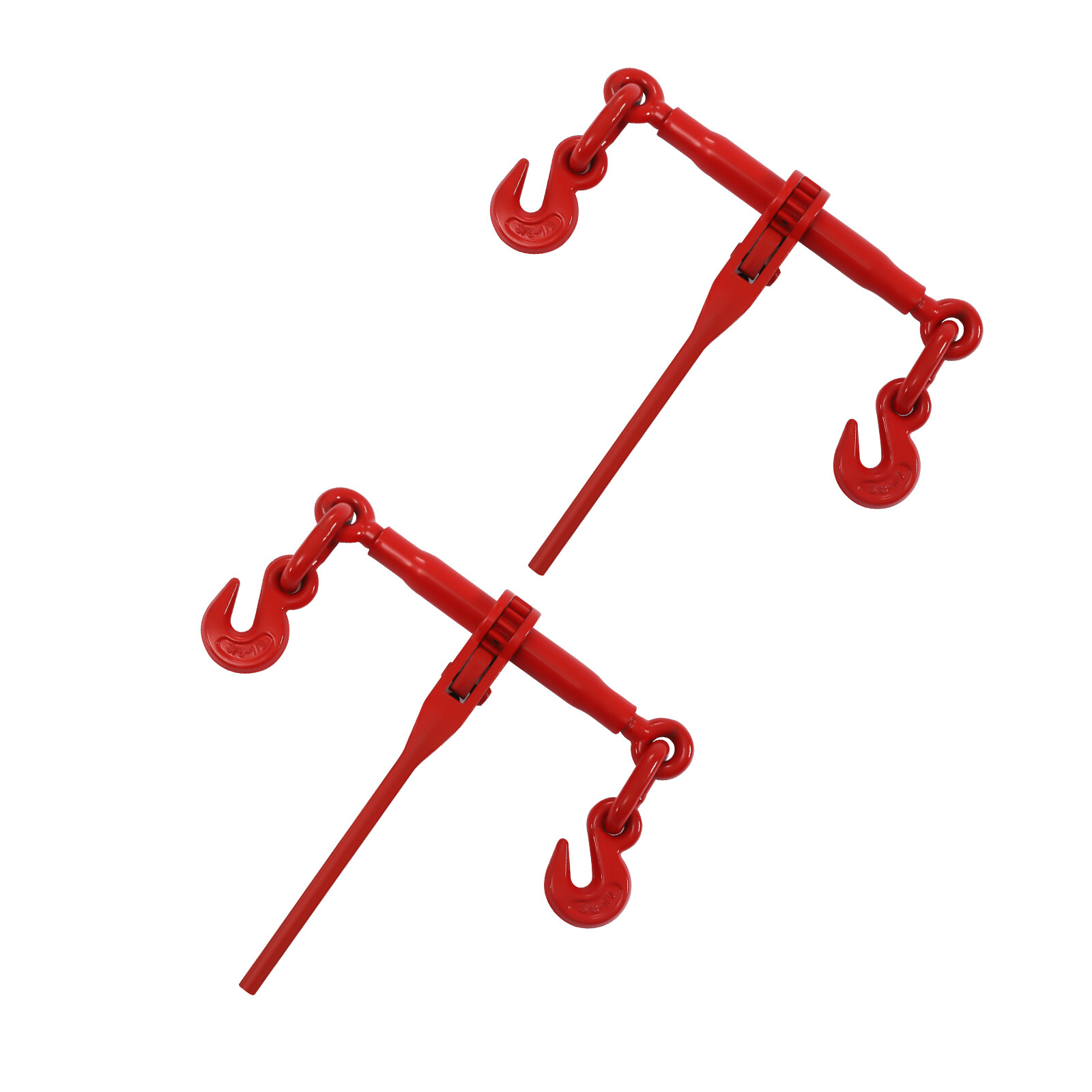 2pcs 3/8-1/2inch Ratchet Chain Binder Load Binders 9,200 Lbs Adjustable Hook