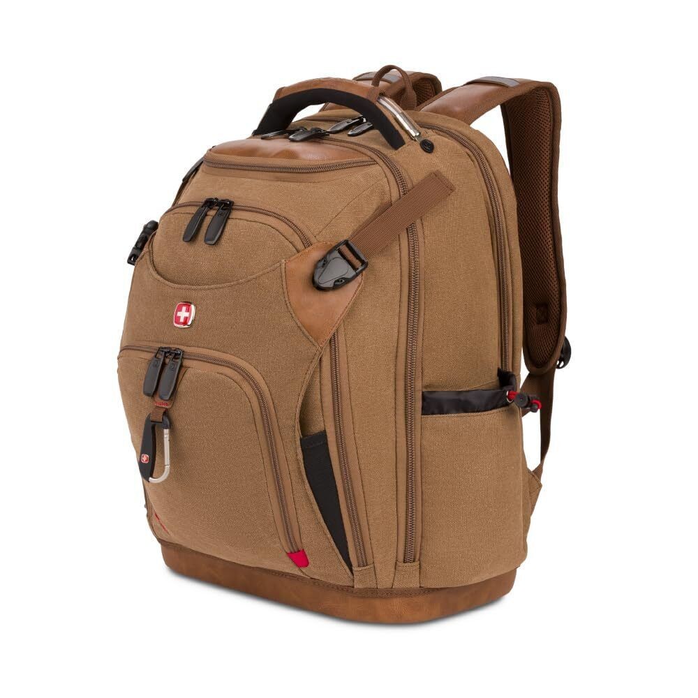 SwissGear Tool Bag Backpack, Fits Up to 17-Inch Laptop, Work Pack PRO, Brown
