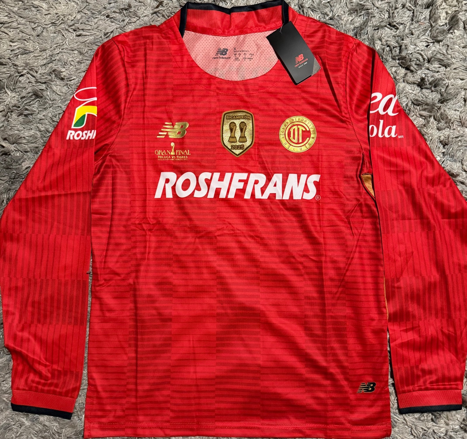 Toluca 2025/26 LONG SLEEVE BICAMPIÒN Home S-4X PLEASE READ DESCRIPTION