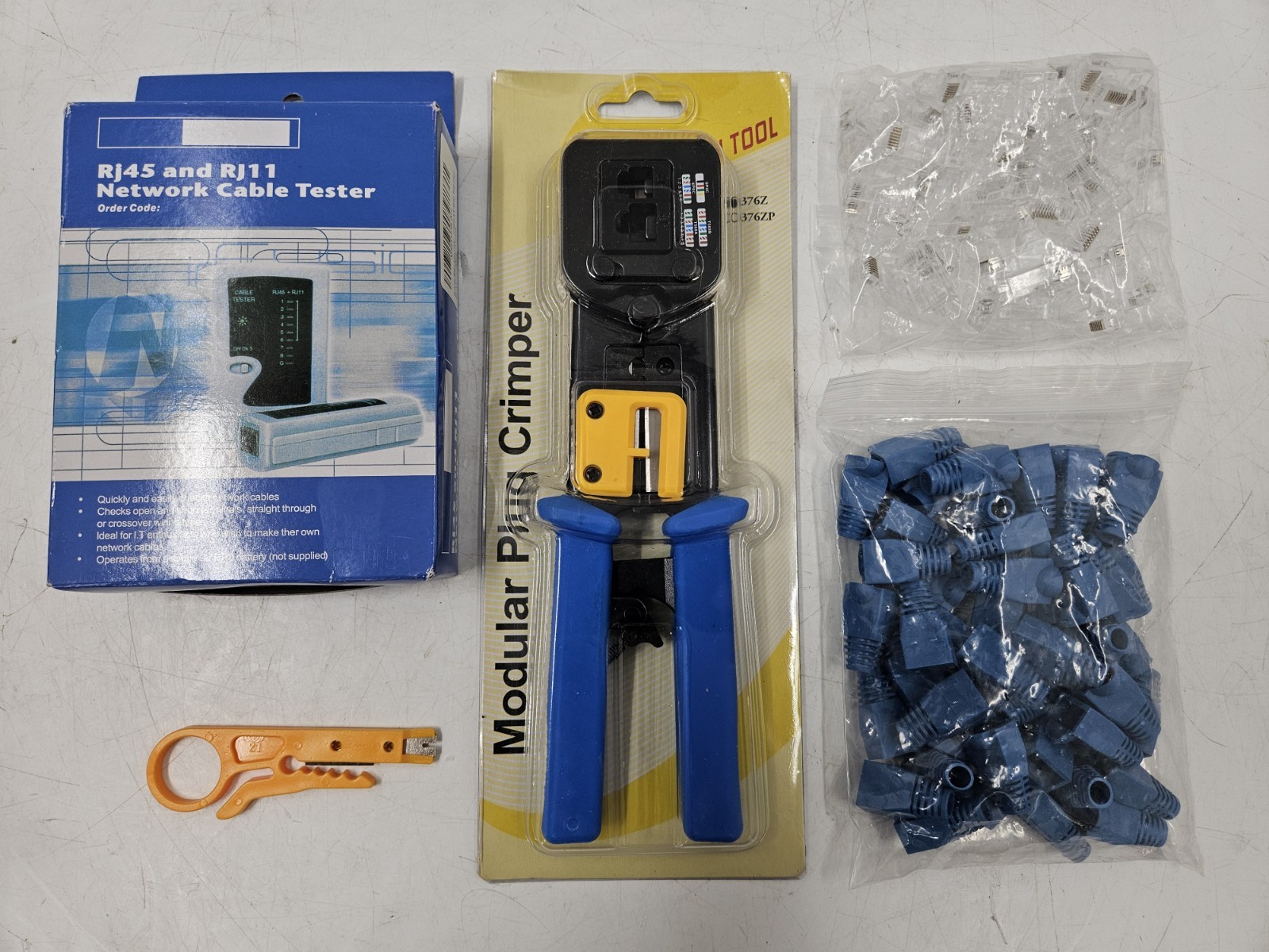 RJ45 Modular Plug Crimper w/ Network Cable Tester Tool Kit *NEW* - EB-18463