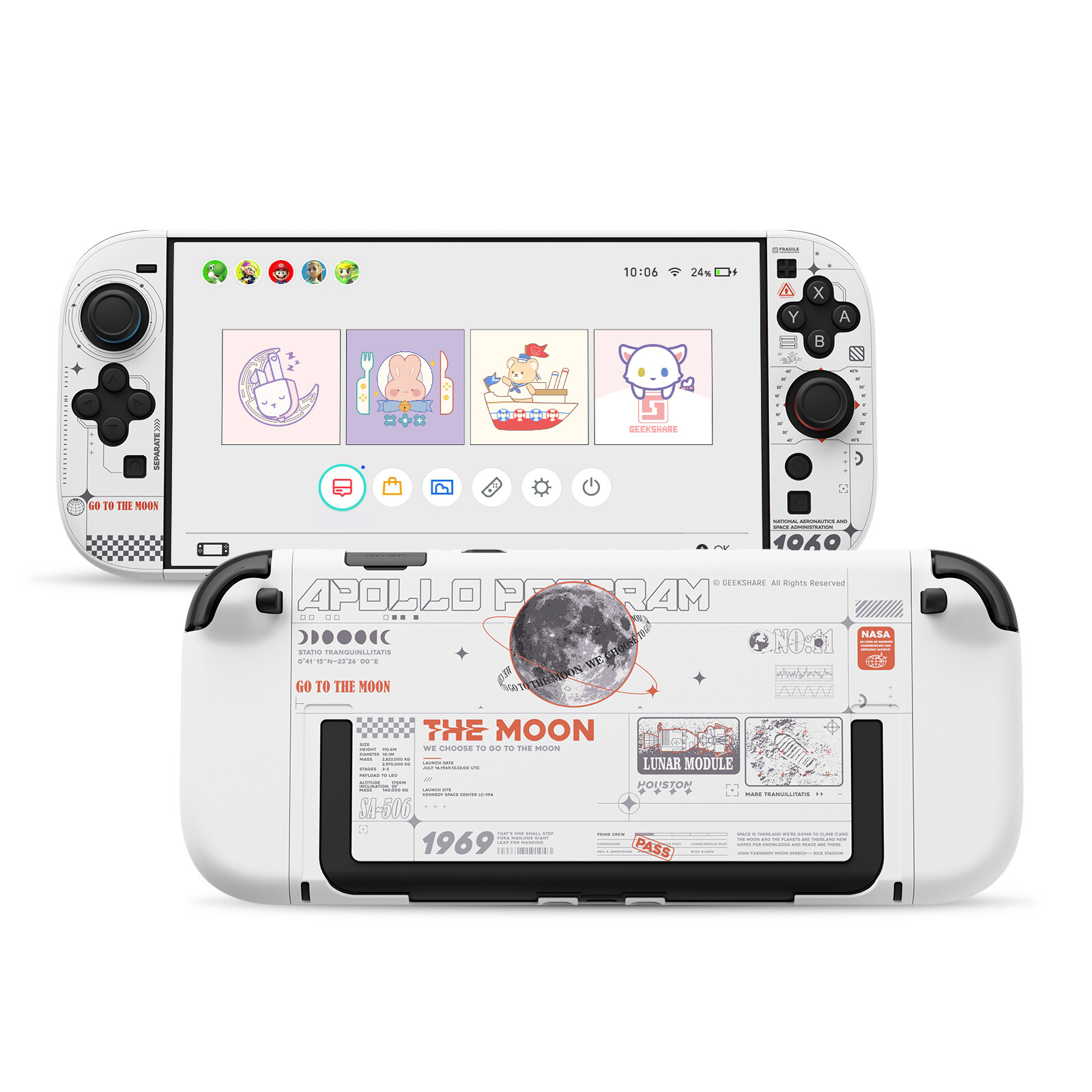 GeekShare NS2 Protective Case for Nintendo Switch 2025 Hard Shell Moon Cover PC