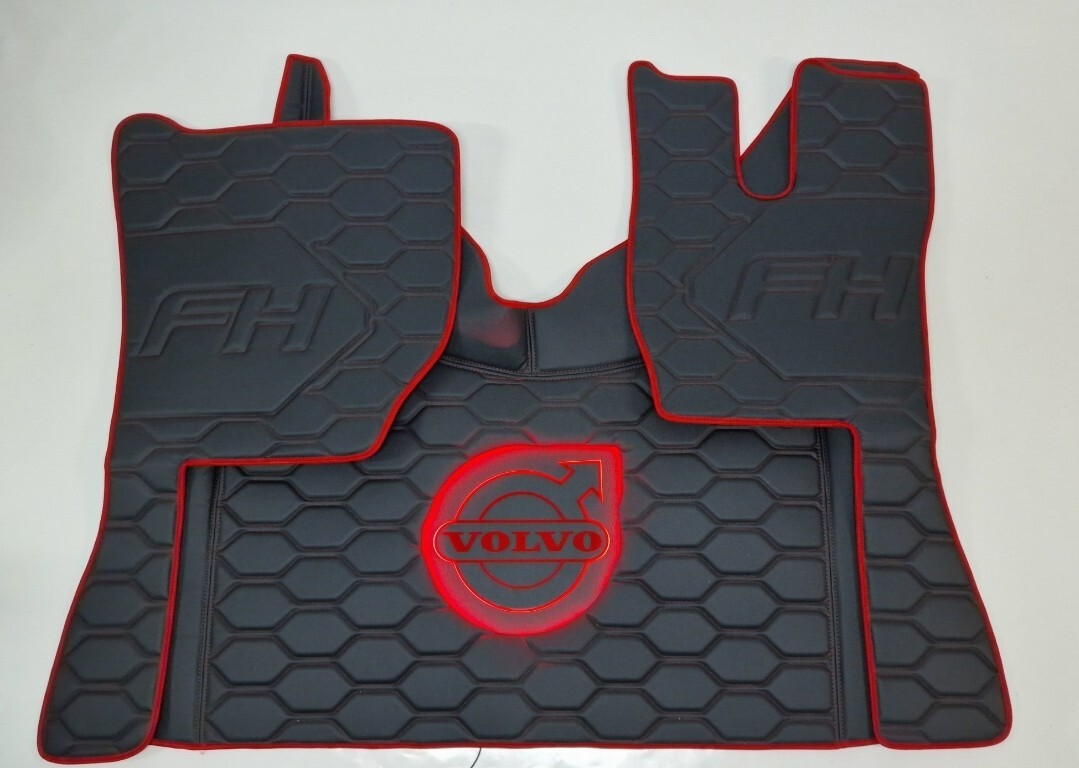 VOLVO FH4 FH5 PREMIUM LED FLOOR MATS HONEYCOMB AIR SWIVEL SEAT