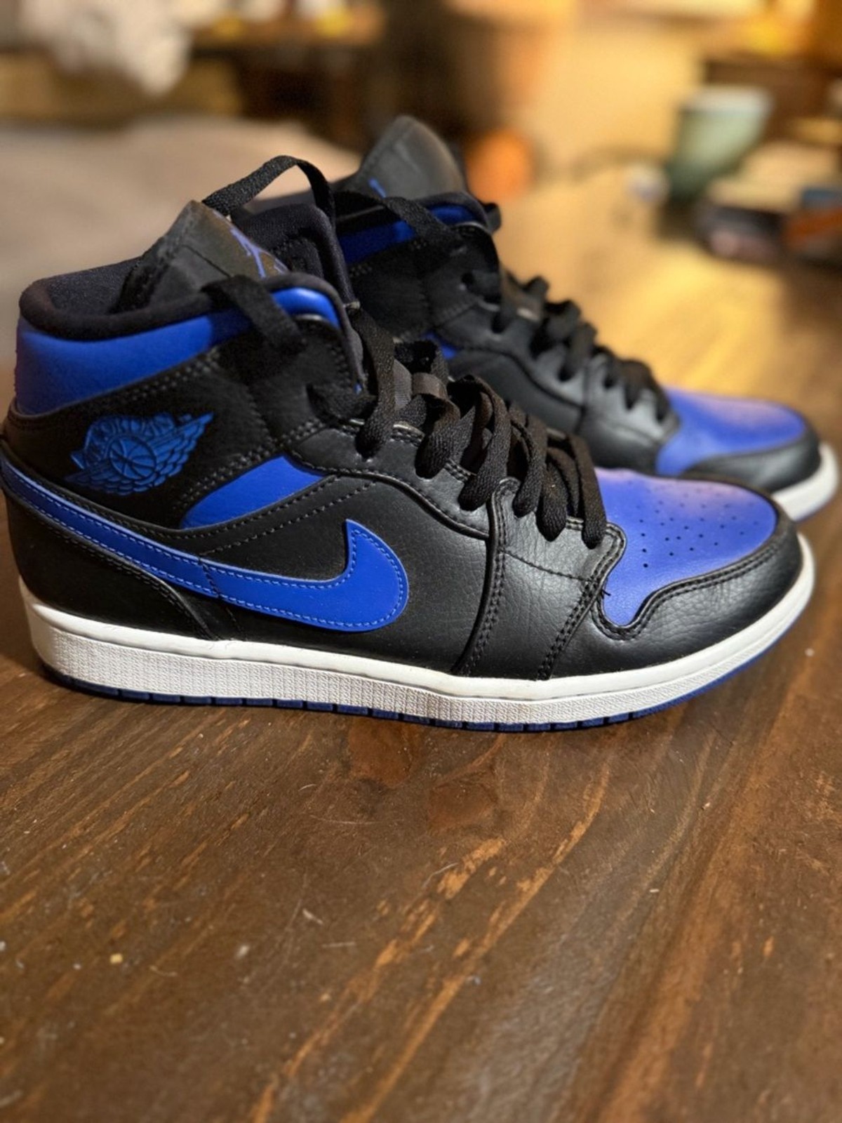 Nike Air Jordan 1 Mid in the 'Black Hyper Royal' Sneakers - Size 9M