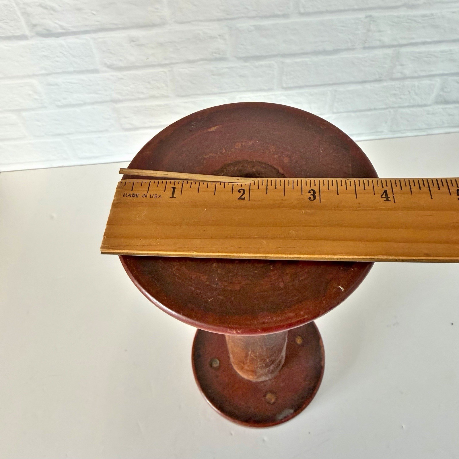 Vintage Wooden Industrial Spool 9 Inches Primitive Wood Large Textile Mill