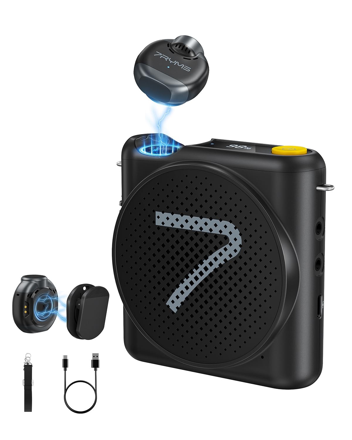 WA2 Wireless Voice Amplifier for Teacher, Elderly with Magnetic Lavalier Mic,...