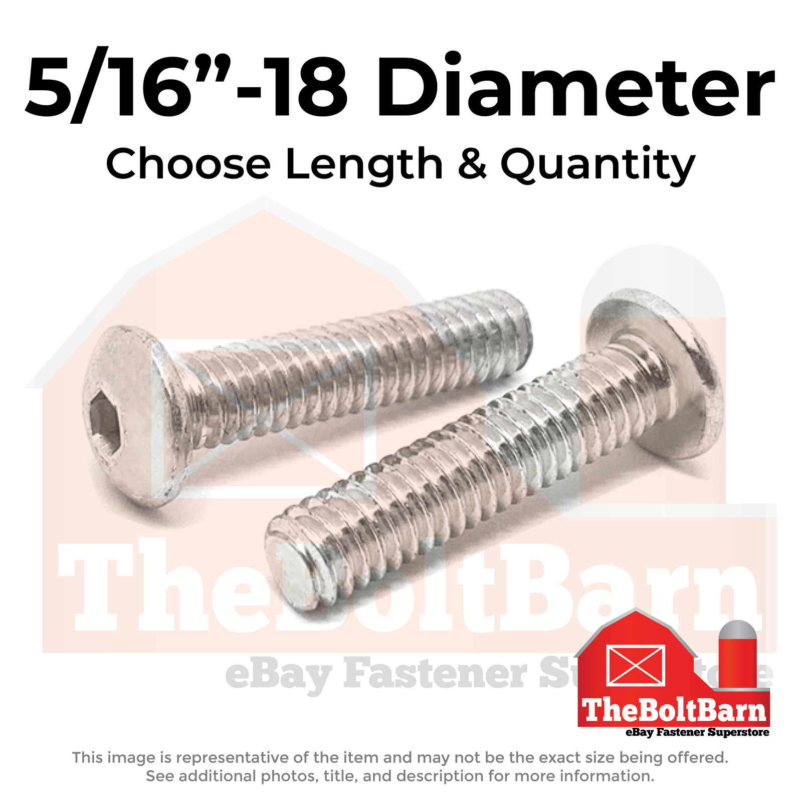 5/16"-18 Stainless Steel Button Socket Head Cap Screws (Choose Length & Qty)
